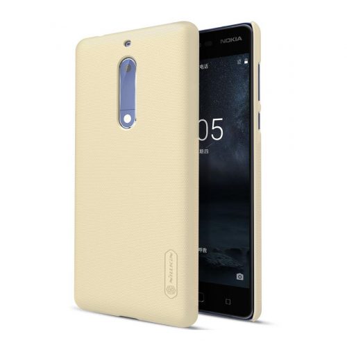 Plastikinis dėklas ir apsauginė ekrano plėvelė Nokia 5 Auksinis "Nillkin"