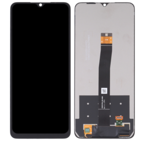 Ekranas Xiaomi Redmi 10C 2022 su lietimui jautriu stikliuku ir rėmeliu Black originalus (service pack)