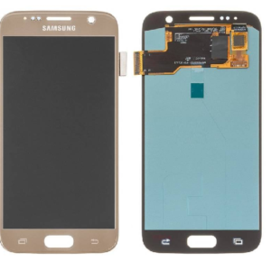 Ekranas Samsung G930F S7 su lietimui jautriu stikliuku Gold originalus (service pack)
